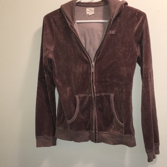 Banana Republic Brown velours zip up - Picture 1 of 3